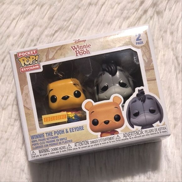 Funko Pocket Pop Disney Winnie the Pooh & Eeyore Vinyl Keychain Set - Picture 1 of 6
